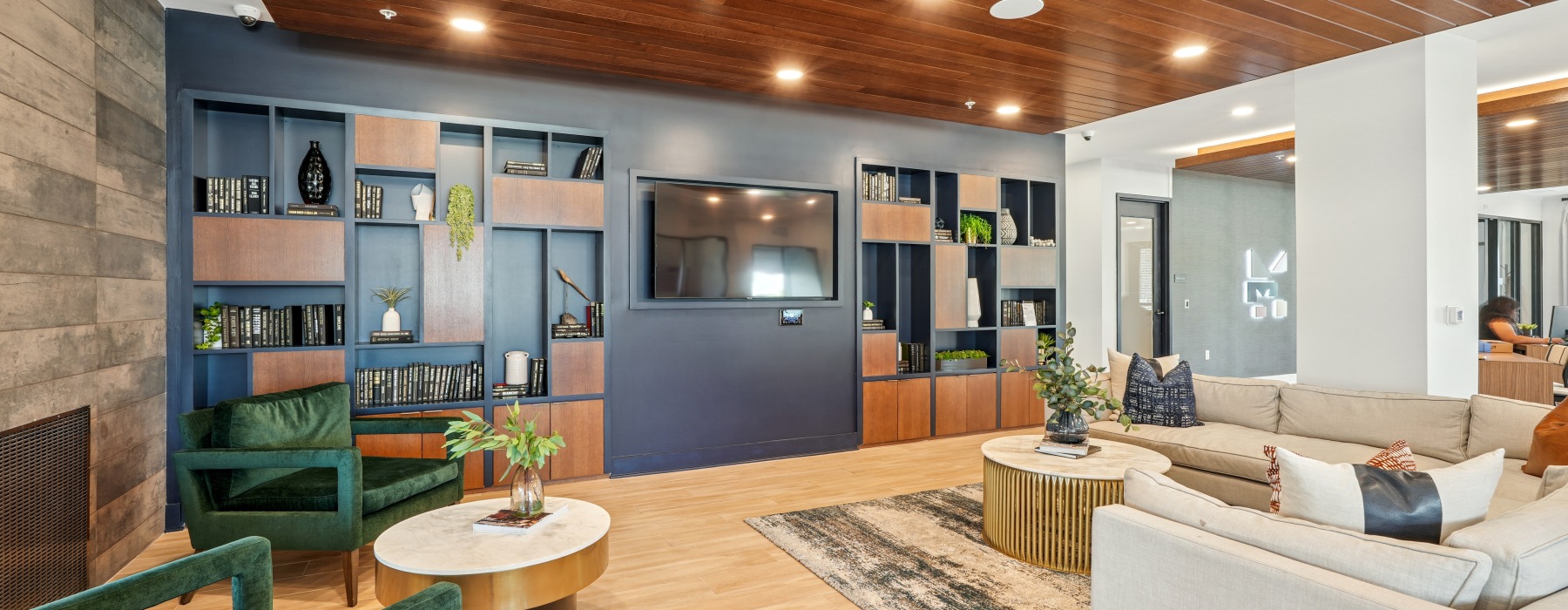 Lounge seating in open co-working space 